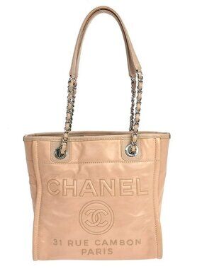 Chanel Pink lambskin Deauville Shoulder Tote Bag NQ07092